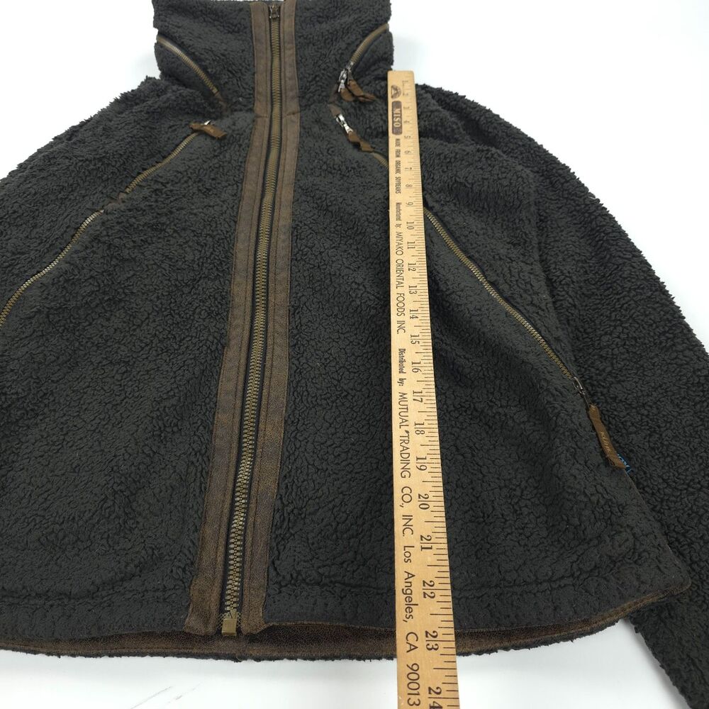 KUHL Flight Jacket Brown Fleece Hoodie Full Zip Gorpcore Athleisure Boho Sporty - Picture 5 of 12